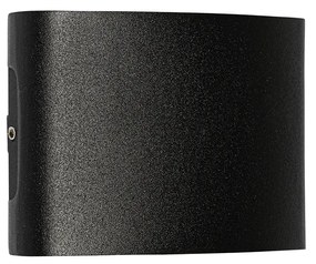 Aplică de perete exterioară neagră incluzând LED 4 lumini IP54 - Silly