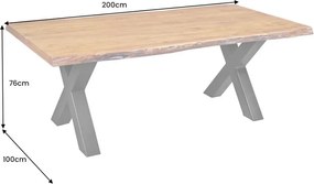 Masa design industrial vintage Mammut X 200cm, salcam A-6043787 VC