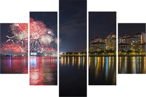 Tablou cu artificii in Singapur (150x105 cm)