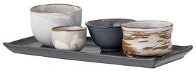 Set de 4 boluri din gresie ceramică și platou pentru sushi Bloomingville Masami