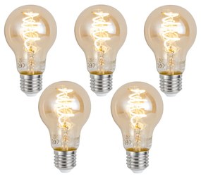 Set de 5 becuri LED inteligente E27, reglabile, A60, chihlimbar, 4,9 W, 320 lm, 2500 K, Zigbee