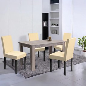 Set de masă Leon 4+1 stejar York-bej