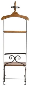 Suport de haine pliabil din lemn de pin si metal, alb, H133 cm, Bois Cire