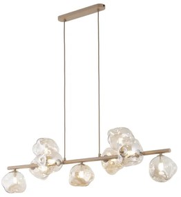 Lustră suspendată pe cablu LAVA, 9x G9, 8W, 230V, bej/fumuriu bej