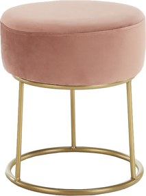 Taburet, catifea Velvet roz/vopsea aurie, AYSU