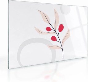 Tablou pe sticlă - Abstracție florală roz N⁰3 (70x50 cm)
