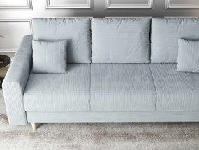 Canapea extensibilă dumonde cu ladă de depozitare si sezut confortabil din spuma high-density, Kronos Zoom Gri 210x100 cm