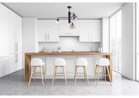 Lustră pe tijă FLEX 3xE27/60W/230V negru/negru fumuriu/bej fumuriu/transparent