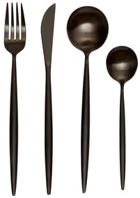 Tacâmuri negru din oțel inoxidabil 16 buc. Modern retro – Premier Housewares
