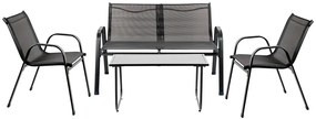 Set mobilier de grădină Lorca 4+1 negru
