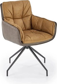 Scaun dining modern K523, maro/negru, stofa/piele ecologica, 61x61x85