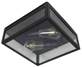 Plafonieră inteligentă industrială de exterior neagră, incl. 2 WiFi ST64 - Rotterdam