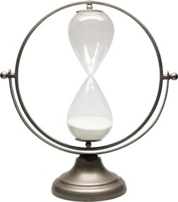 Clepsidră decorativă din fier și sticlă, H45,5 cm, "Orbit"
