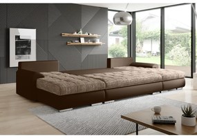 Set canapea universala, piele ecologica maro melir maro, TOLITA U UNI