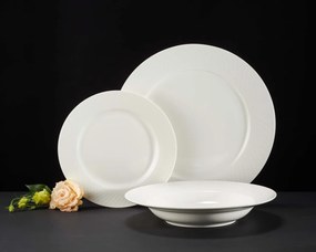 Serviciu de masa, 18 piese, 6 persoane, alb, Sonia