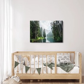 Tablou lacului în pădure (90x60 cm)