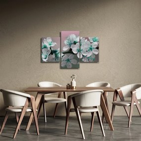 Tablou cu floare - turcoaz (90x60 cm)