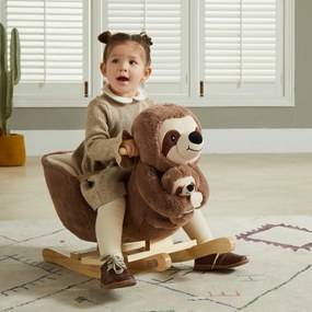 Balansoar leneș cu centură de siguranță, maro Spielwerk