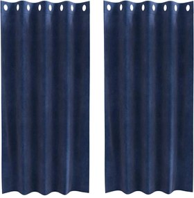 vidaXL Perdele opace 2 pcs Albastru închis 140 x 175 cm Catifea