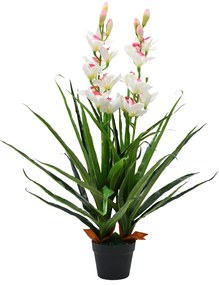 vidaXL Plantă artificială Orhidee Cymbidium cu ghiveci 100 cm verde