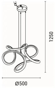 Lustră LED pe cablu LED/24W/230V 3000K 50x120 cm