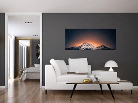 Tablou cu cerul nocturn și munți (120x50 cm)