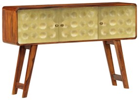 246347 vidaXL Servantă, 120x30x80 cm, lemn masiv de sheesham, imprimeu auriu