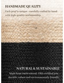 Taburet negru/în culoare naturală Juta Gold Black – Hanse Home