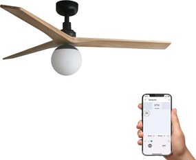 Lustra cu Ventilator smart sistem TUYA si telecomanda KLIM M 125cm, negru/ pin