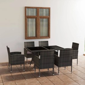 3059421 vidaXL Set mobilier de grădină, 7 piese, antracit & gri, poliratan