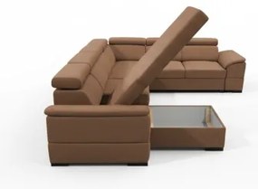 Colțar extensibil reversibil în U cu spațiu de depozitare GRANADA, maro