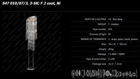 Lampadar, lampa de podea cristal Bohemia S47 010/07/3