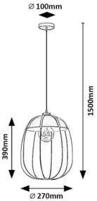 Lustră pe cablu SVENS 1xE27/60W/230V negru/albastru Rabalux 72024