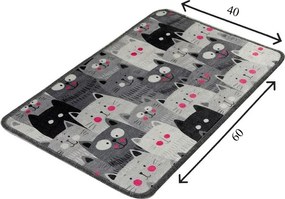 Covoraș de baie gri 40x60 cm Meow – Foutastic