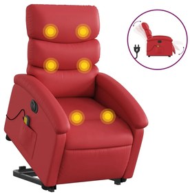 3204066 vidaXL Fotoliu electric masaj rabatabil cu ridicare, roșu
