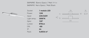 Aplica de perete LED pentru oglinda baie IP44 One alb