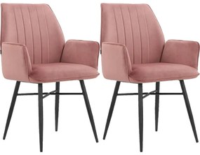 Set de scaune de sufragerie roz deschis 2 buc. tapițat Anzo – Støraa