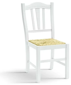 Scaun Hard, lemn de fag, sezut paie, L 46cm/l 50cm /H 95cm - ALB