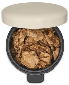 Cos de gunoi cu pedala Brabantia NewIcon 1005527, 5 L, Inchidere lina, Baza antiderapanta, Bej