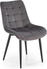 Scaun K580, gri - HLR 21, stofa catifelata/otel, 51x61x85 cm