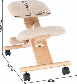 Scaun tip kneeling ergonomic, crem / fag, GROCO