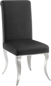 Set 2 scaune Modern Barock, argintiu/ catifea neagra