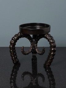 Suport lumanare negru, din aluminiu, Sheep Horns