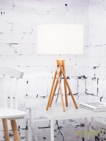 Lampa de masa realizata din materiale naturale, durabile si ecologice, KILIMANJARO/T alb
