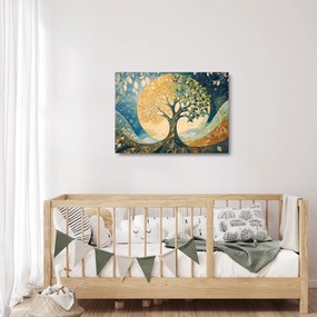 Tablou pe sticlă – Arborele vieții în lună (70x50 cm)
