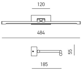 Aplica LED oglinda, tablou MAGIS L-48cm nickel satinat, 4000K