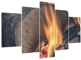 Tablou - Lemn în foc (150x105 cm)