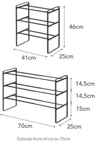 Pantofar ajustabil cu 3 etaje YAMAZAKI Maebashi, negru
