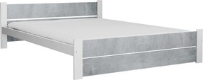 Pat IKAROS DOUBLE 180 x 200 cm, beton/alb Saltea: Saltea Coco Maxi 20 cm, Somiera: cu somiera din laturi