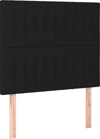 vidaXL Tăblie de pat neagră 90x5x118/128 cm, material textil